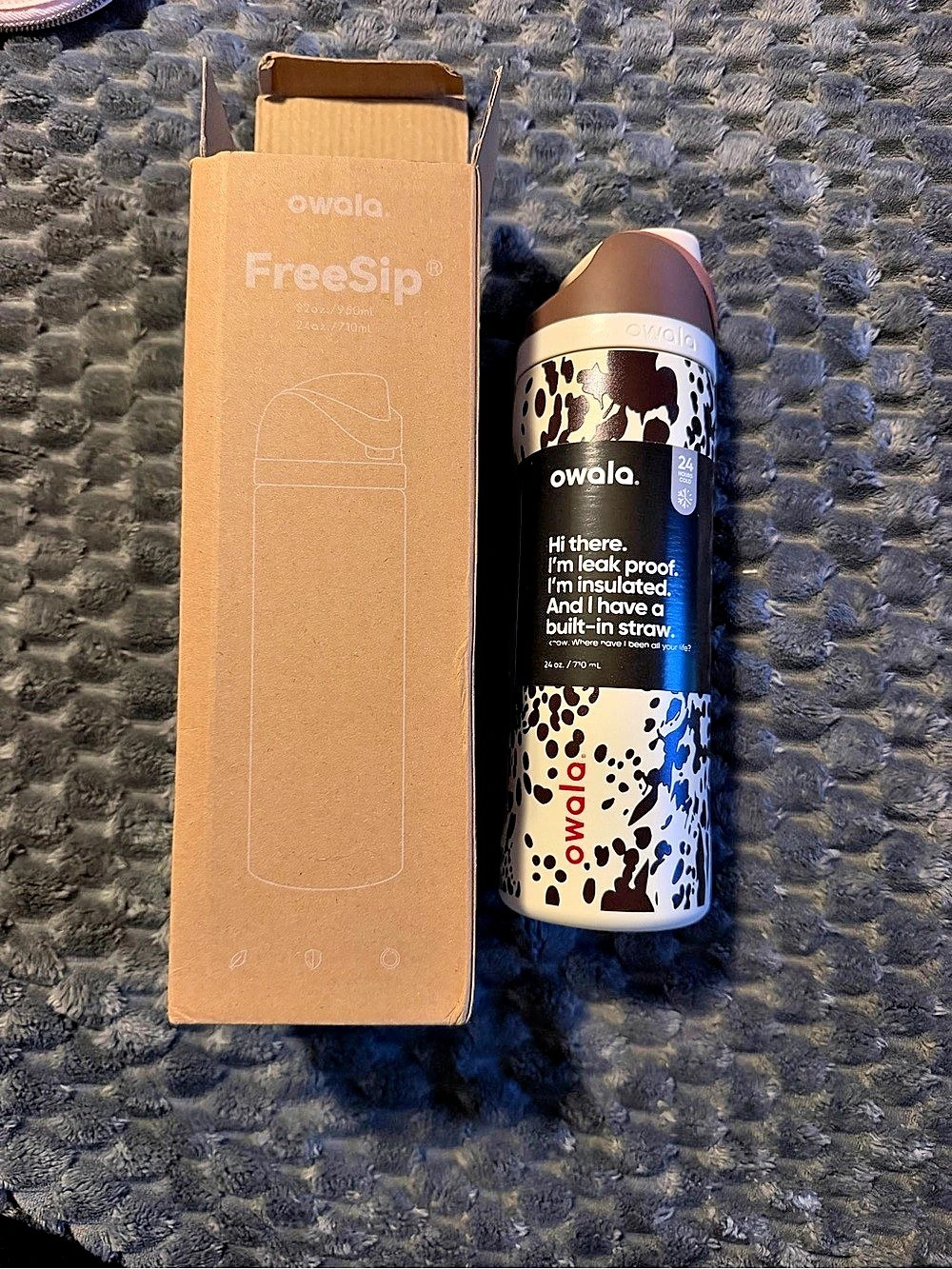 owala FreeSip Bottle in Brown & Cream NWT